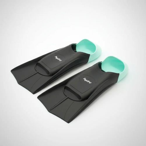 Patas Rana Natación Hydro 2.0 Aletas Cortas Silicona Color Negro Aqua Talle De Las Patas De Rana L
