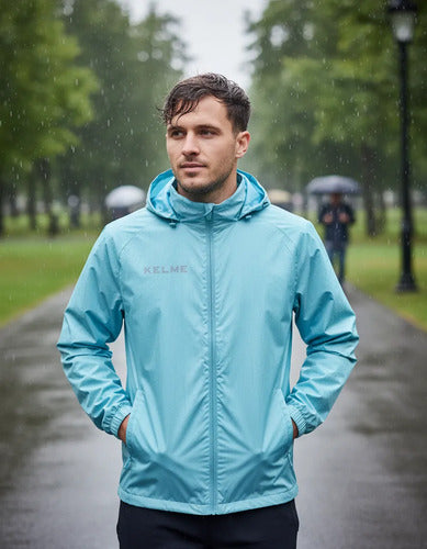 Campera De Lluvia Deportiva Kelme C/capucha Y Cierres M&m