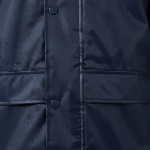 Traje Impermeable Hombre Oxford Pvc Azul Trabajo Capucha\n Azul M