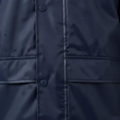 Traje Impermeable Hombre Oxford Pvc Azul Trabajo Capucha\n Azul M