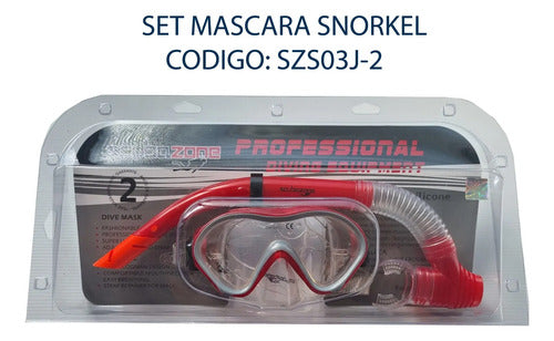 Set Máscara + Snorkel Para Natación Y Buce Multicolor