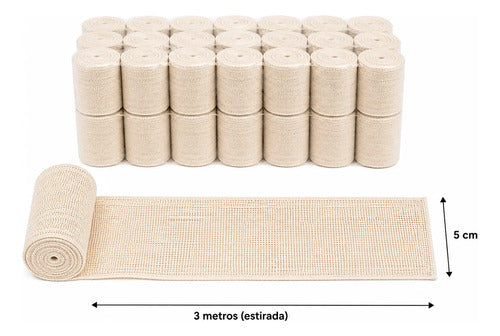 Pack X24 Vendas Semi Elásticas 5 Cm X 3 M Compresión Blanca Blanco