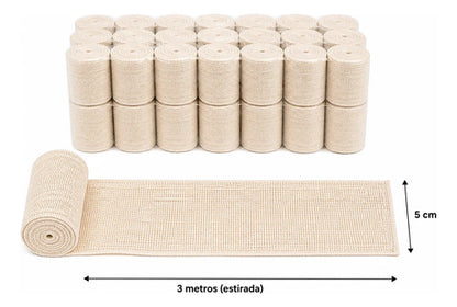 Pack X24 Vendas Semi Elásticas 5 Cm X 3 M Compresión Blanca Blanco