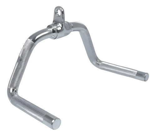 Barra De Remo Para Polea 3 Kg Ejercicios Espalda Gym Plateado