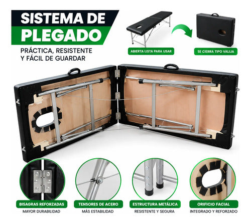 Camilla Para Masajes Plegable Negro