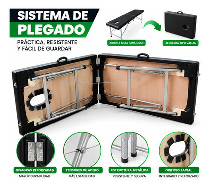 Camilla Para Masajes Plegable Negro