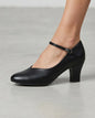 Zapato Baile Flamenco Prof. Cuero Taco/hebilla Mmsports Negro Liso 39 Uy