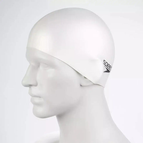 Gorro Natación Speedo Silicona Plain Flat Adulto Blanco Tamaño Único Liso Talle Único