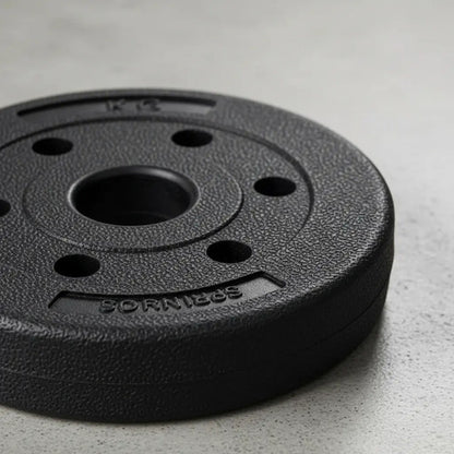 Disco Pesas 3kg Revestido En Pvc Gym Entrenamiento Negro