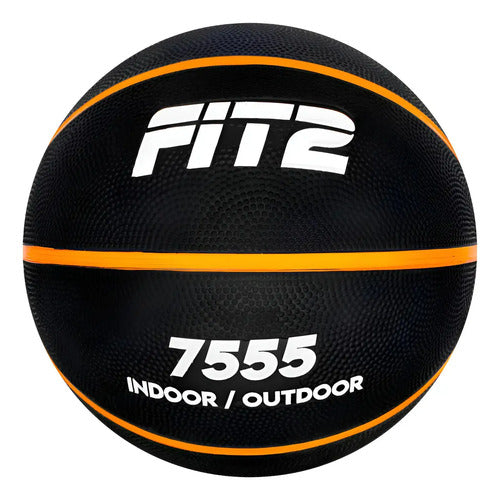 Pelota Básquet Goma N7500g Basketball Para Exterior Mmsports Negro