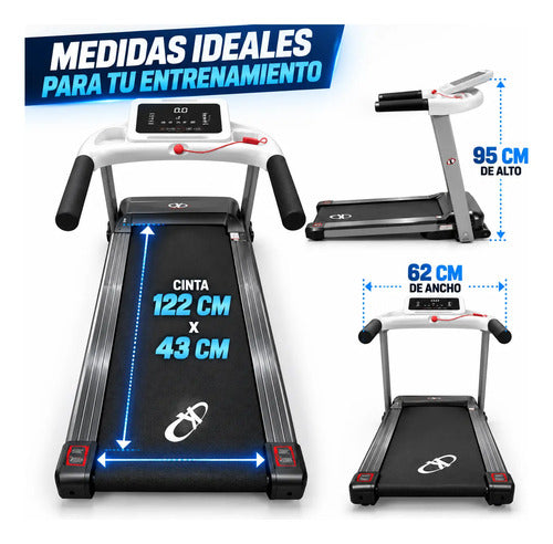 Caminador Eléctrico 3,0 Hp Fitness 12km/h Blanco