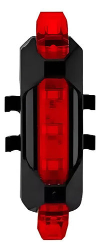 Luz Trasera Led C/carg. Usb A Prueba De Agua Para Bicicleta Negro/rojo