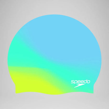 Gorra De Natación Speedo Multicolor Para Niños Silicona Celeste Rayas Unico