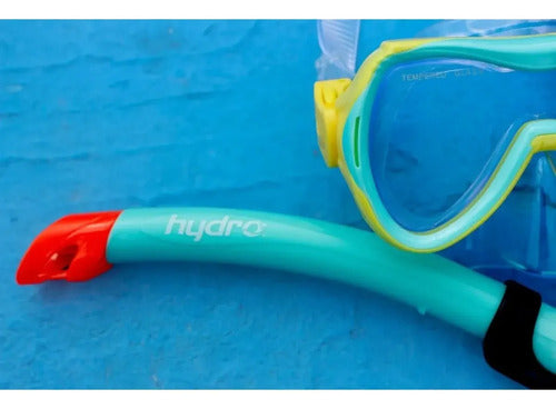 Set Snorkel Mascara Hydro 2.0 Senior Buceo Vidrio Templado Negro