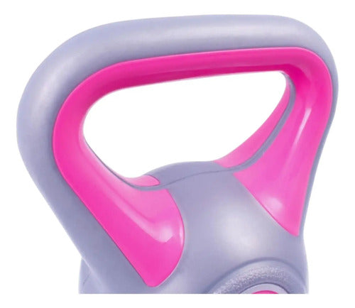 Kettlebell 2 Kg Liveup - Antideslizante Y Relleno De Arena Rosa