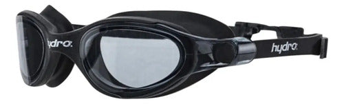 Antiparras Hydro Unibody + Tapones Lente Natacion Antifog Uv Color Negro