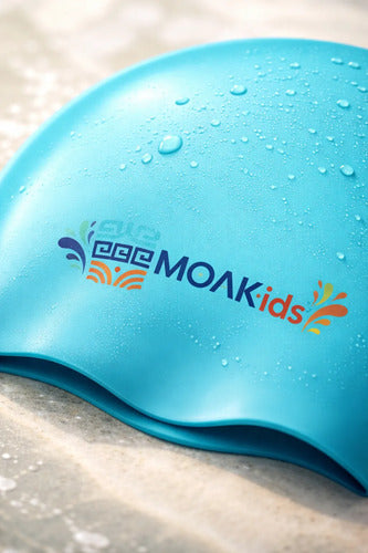 Gorra Natación Niños Silicona Moaki Kiroa Kids Celeste Lisa Niño