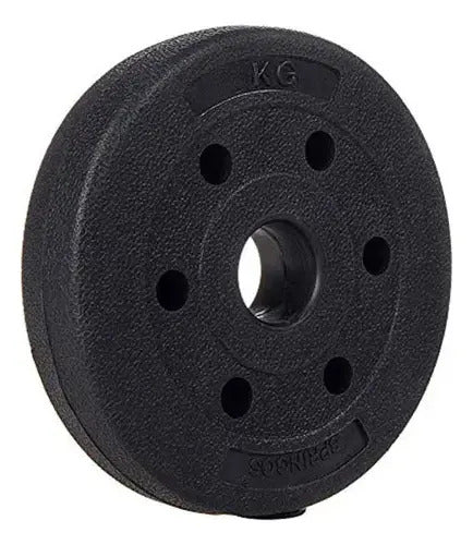 Pack 2 Mancuernas C/ Rosca + Discos 10kg Entreno Azul Claro