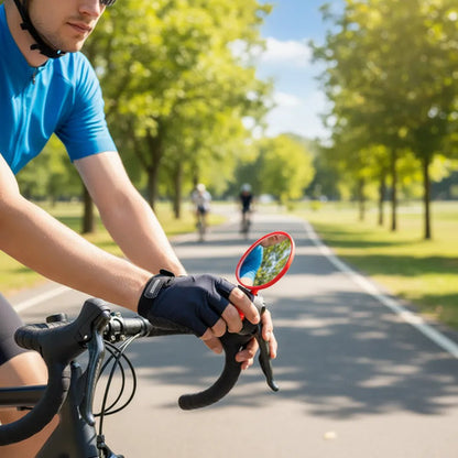 Espejo Para Bicicleta Ciclismo Se Inserta Al Puño Manubrio Rojo/negro
