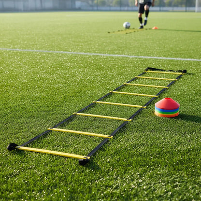 Kit Completo Fútbol Escalera De Agilidad 4m + 10 Conos Plato Surtido