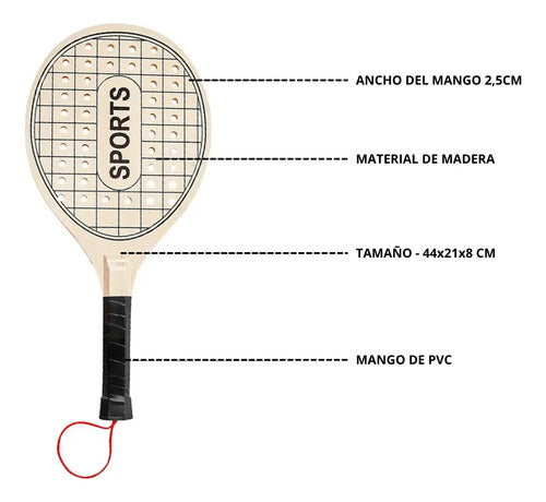 Juego De Paletas De Madera + Pelota Para Playa - K'nex Marrón Claro