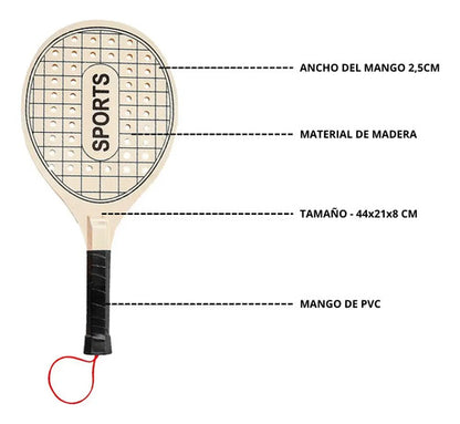 Juego De Paletas De Madera + Pelota Para Playa - K'nex Marrón Claro