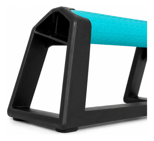 Par Barras Push Up Calistenia Fitness Antideslizantes Pro Turquesa