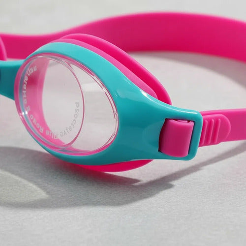Antiparras Lentes Natación Niños Moaki Rua Kids Ajustables Rosa/celeste
