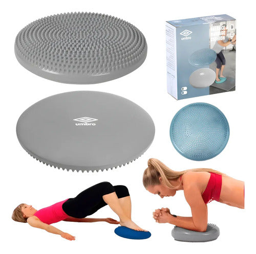 Disco Equilibrio Umbro Bosu Inflable Balance Entrenamiento Color Gris