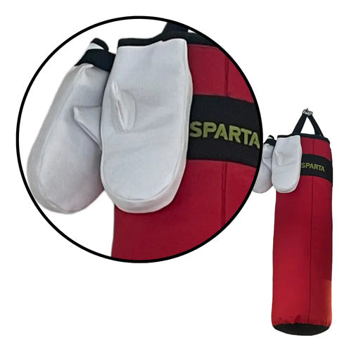 Kit Boxeo Niño Saco De Boxeo + Guantes Kid Lona 70cm