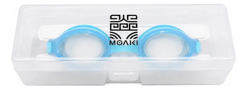 Antiparras Lentes Natación Niños Moaki Rua Pro Ajustables Azul/blanco