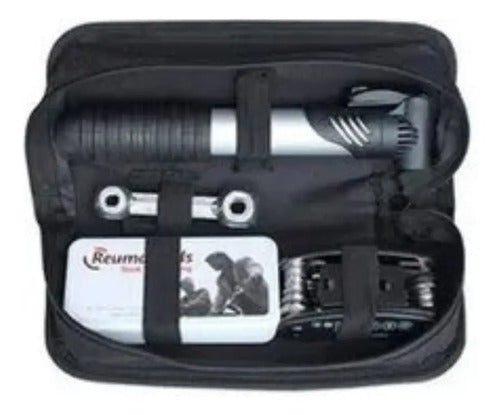 Kit Bolso Bicicleta Con Herramientas Inflador Completo Zuba