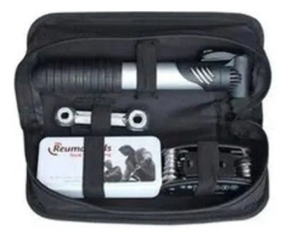 Kit Bolso Bicicleta Con Herramientas Inflador Completo Zuba