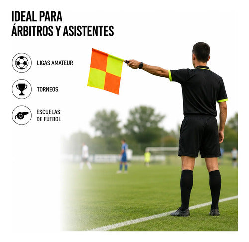 Banderín Bandera Juez Árbitro Línea Fútbol X2 Amarillo