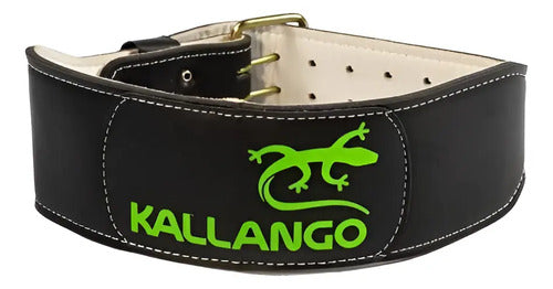 Cinturón Cuero Gimnasio Crossfit Pesas Musculción Kallango® Negro