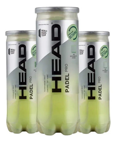 Tubo 3 Pelotas Head Padel Pro Amarillo