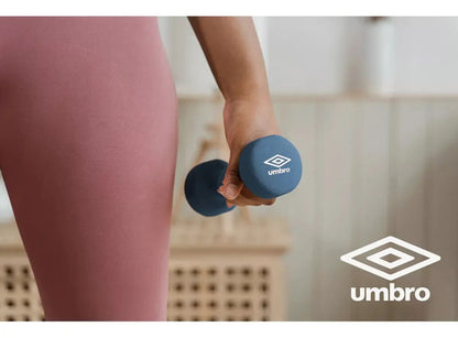 Mancuerna Pesas Hierro Umbro Recubierta Neopreno Musculación Color Azul Piedra