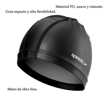 Gorro De Natacion Speedo Pace Textil Impermeable Piscina Color Negro