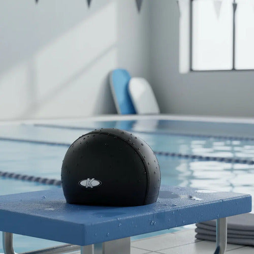 Set Natación Piscina Lentes + Gorra Tela + Clip + 4 Tapones Negro
