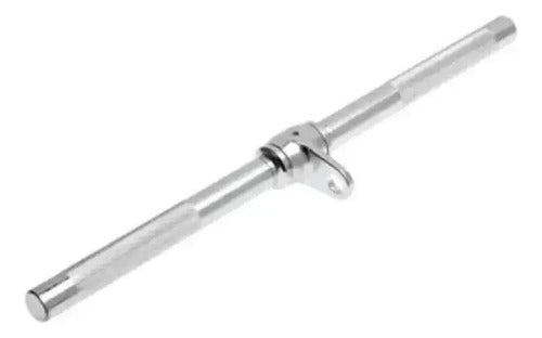 Barra Recta Para Polea 2,4 Kg Agarre Aparato Gym Plateado