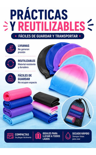 Pack X10 Gorras Natación Silicona Colores Surtidos Piscina Surtido Adulto