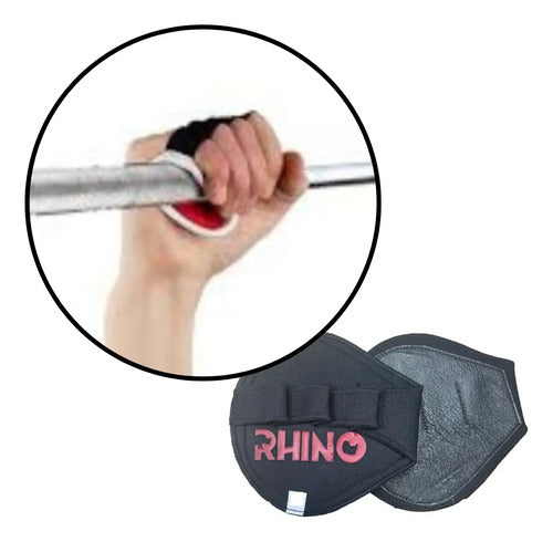 Guantillas Gimnasio Protector Manos Tipo Guante Cuero Rhino