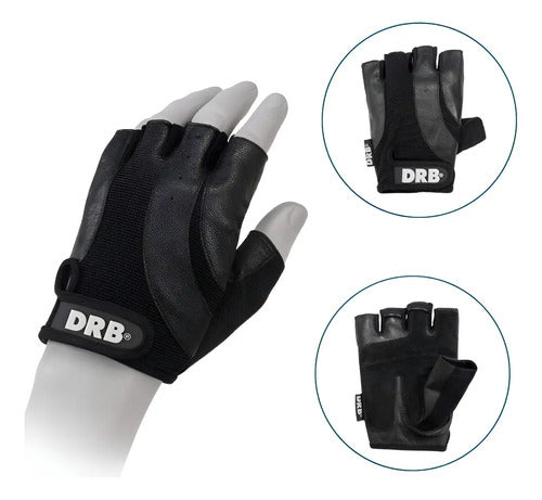 Guantes Force Fitness Drb Entrenamiento Gym Pesas Crossfit Color Negro Talle L Liso