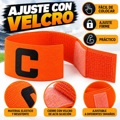 Brazalete Capitán Cinta Deportivo Con Velcro Ajustable Multicolor