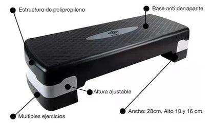 Step Aerobic Umbro Entrenamiento Gym Yoga Baile Regulable Color Gris Oscuro