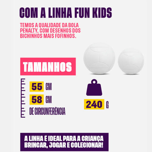 Bola Infantil Fun Kids Xxiii Cor Rosa Penalty