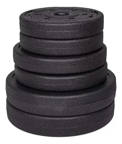 Pack 2 Mancuernas C/ Rosca + Discos 10kg Entreno Azul Claro