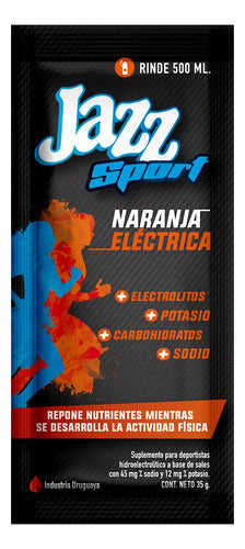 Caja X12 Bebida Polvo Isotónica Naranaja Eléctrica Jazz Spor