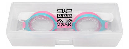 Antiparras Lentes Natación Niños Moaki Rua Pro Ajustables Rosa/blanco