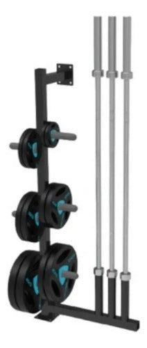 Soporte Para Discos Olímpicos Barras Para Piso Gym Livepro Negro